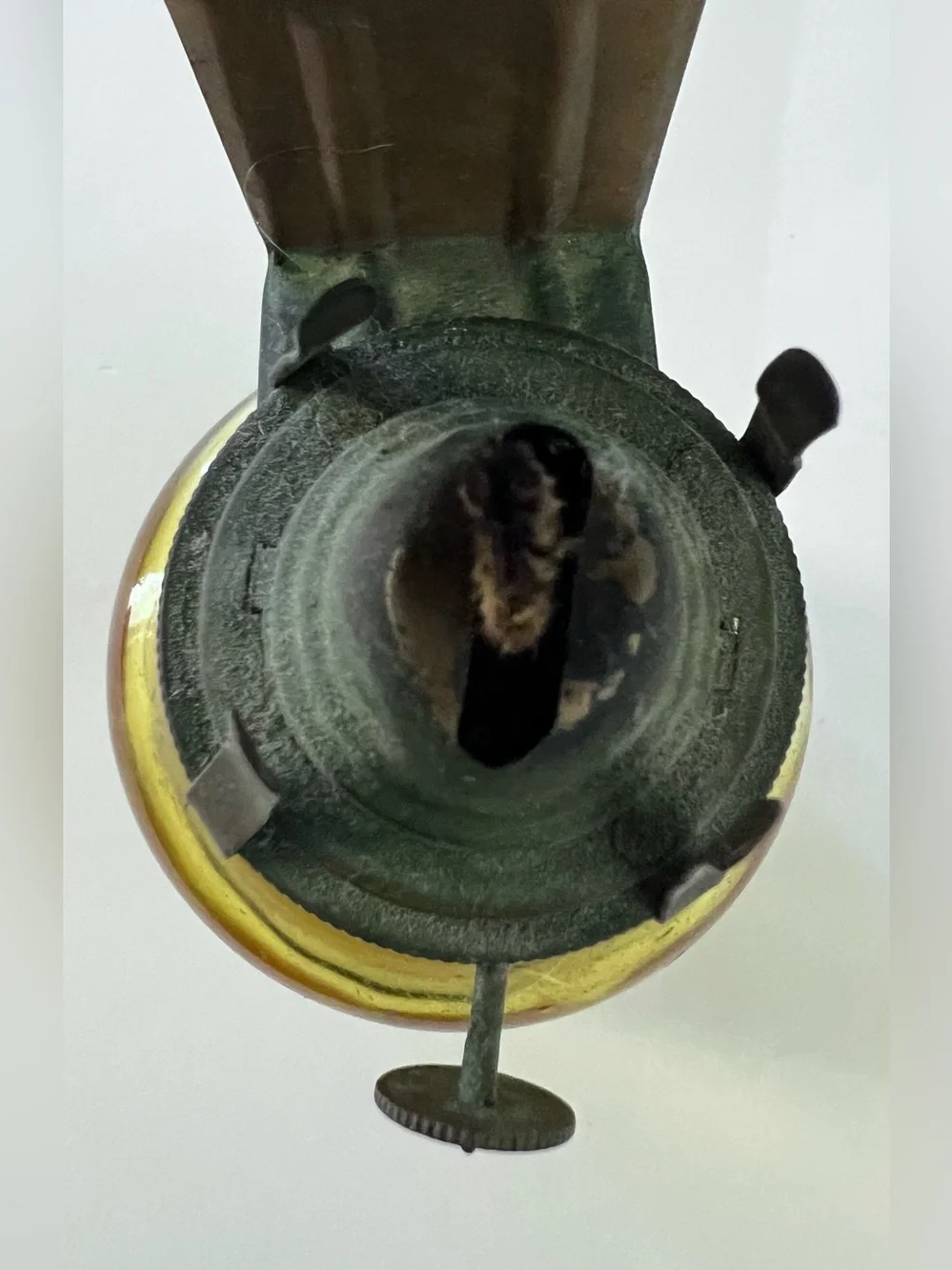 Vintage Salem Lamp Amber Glass Wall Mount Oil Lamp Made In Japan Kerosene Sconce